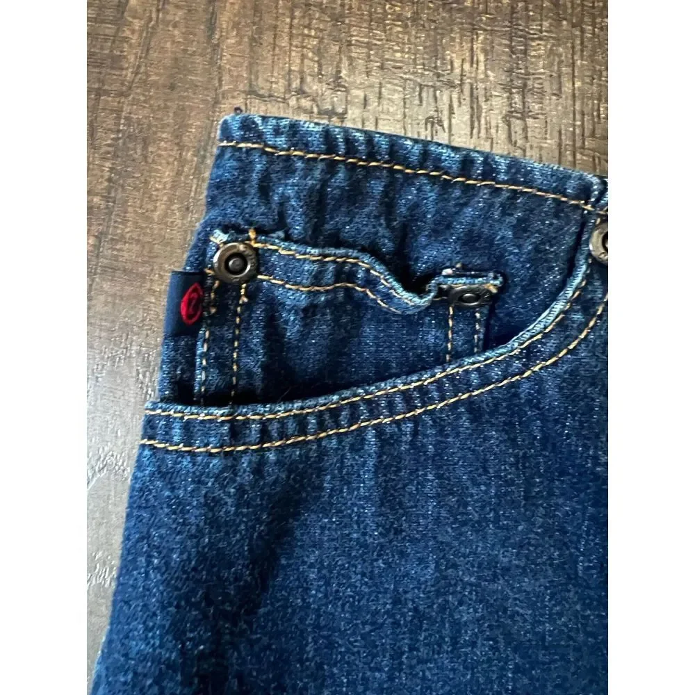 Z Cavaricci Denim Jean Mini Skirt Leather Lace Up Tie SZ 3 Small Y2K Grunge 90's